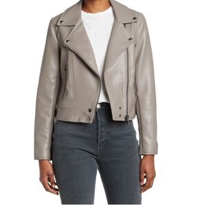 Blank NYC Women's Taupe Leather Jacket